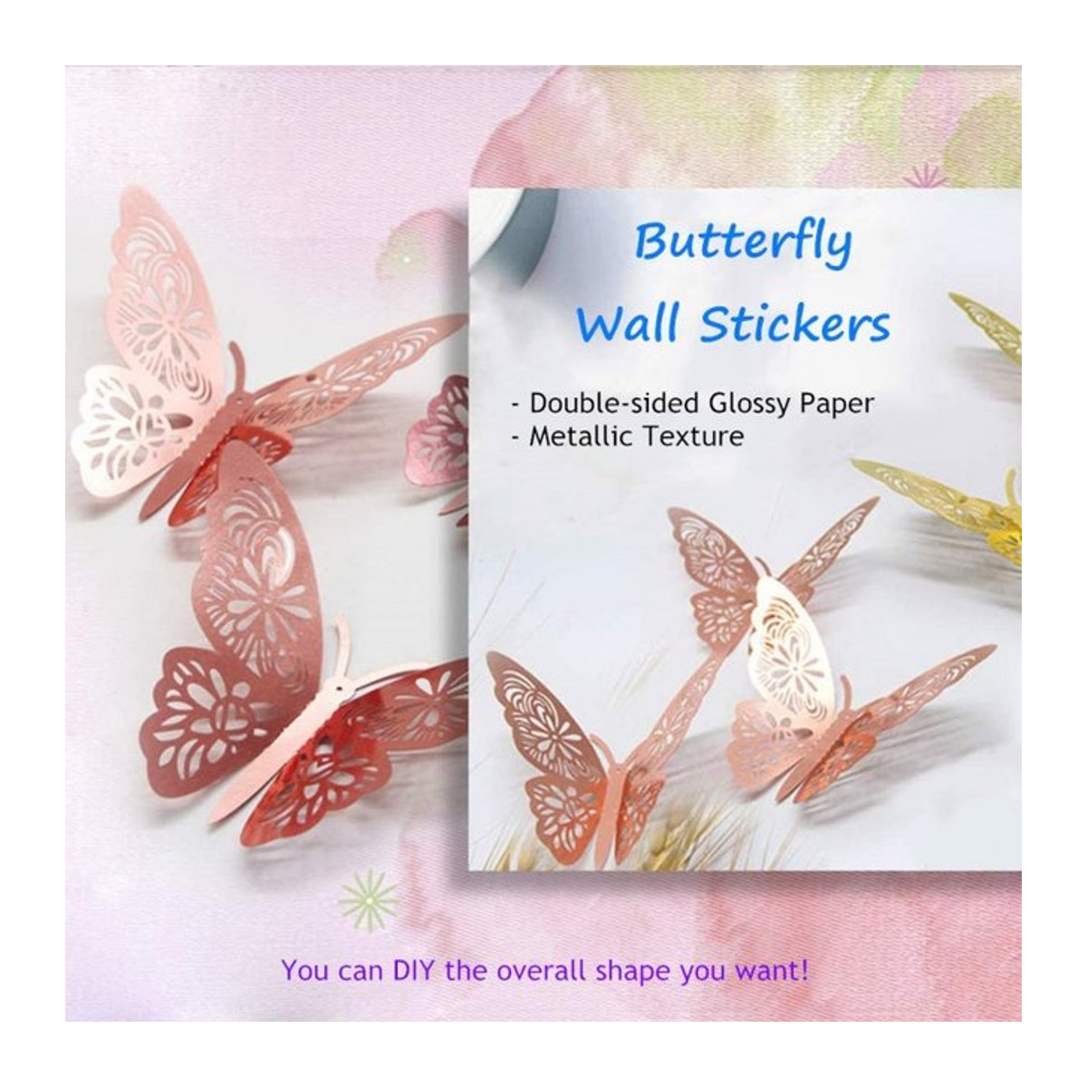 24 Stück Schmetterlings-Wandaufkleber in Multicolor als abnehmbare 3D-Wandkunst zur DIY-Dekoration für dein Zuhause und Schlafzimmer - Bild 1