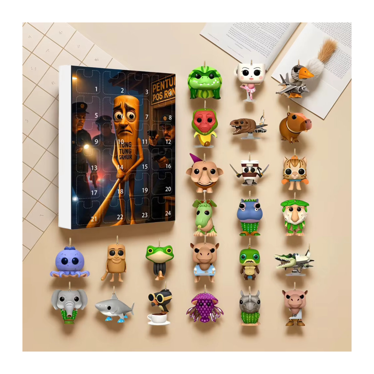 24 Stück Tung Tung Sahur Charakter Blind Bag Acryl Blind Boxen als Desktop Dekoration und Sammler Ornamente - Bild 2