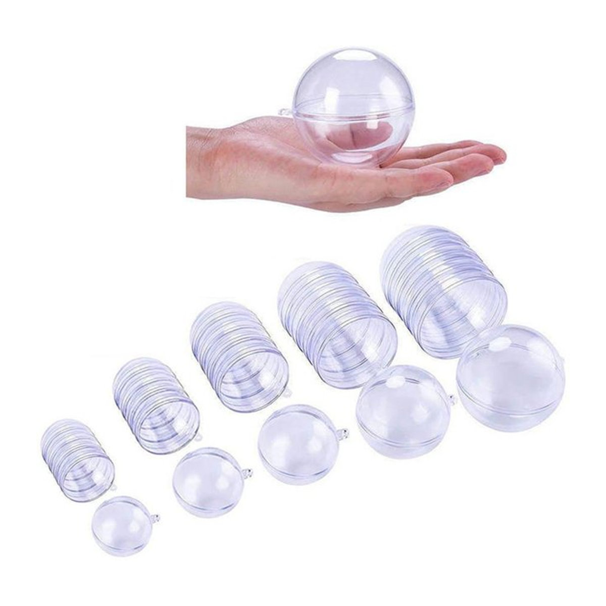 25 transparente Kunststoffkugeln von feiyanautoparts als hängende Weihnachtsbaumdekoration für DIY-Projekte und Partys - Bild 1