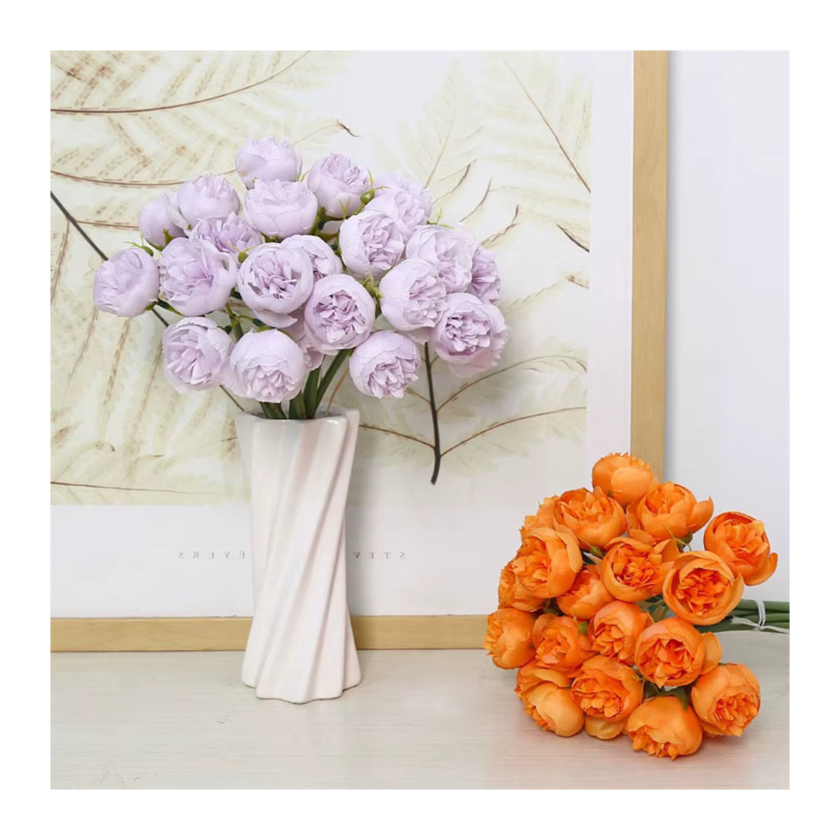 27 künstliche Rosen in Orange für deine Dekoration - Bild 1