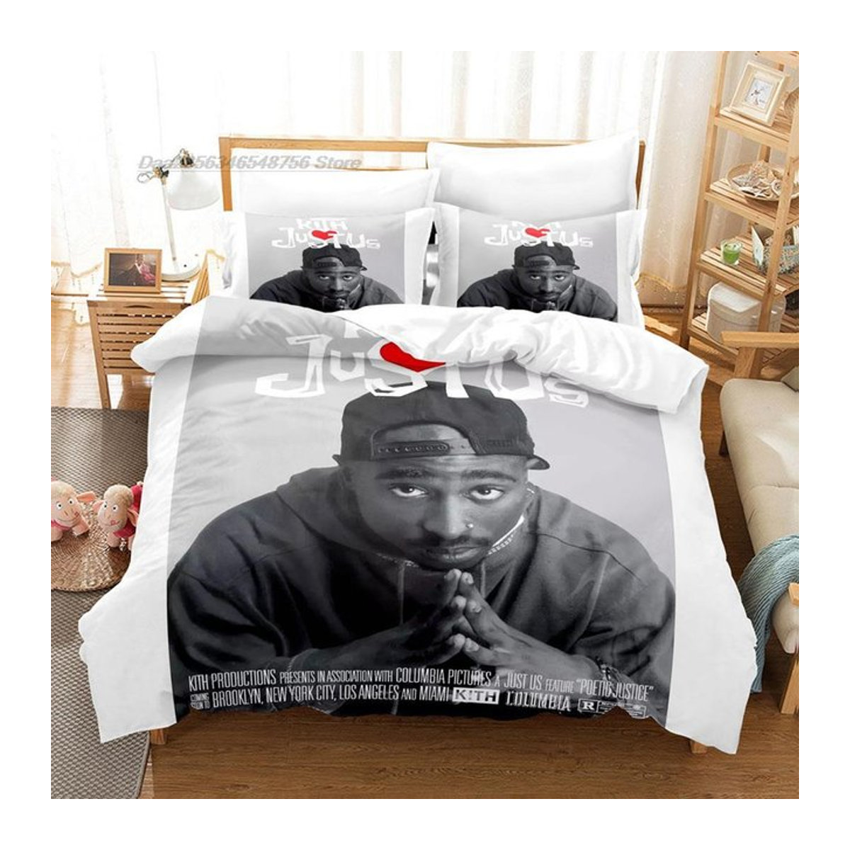 2er Bettwäsche Set Tupac Amaru Shakur Design für Einzelbetten, 3-teilig, B/H: 135 x 200 cm - Bild 1