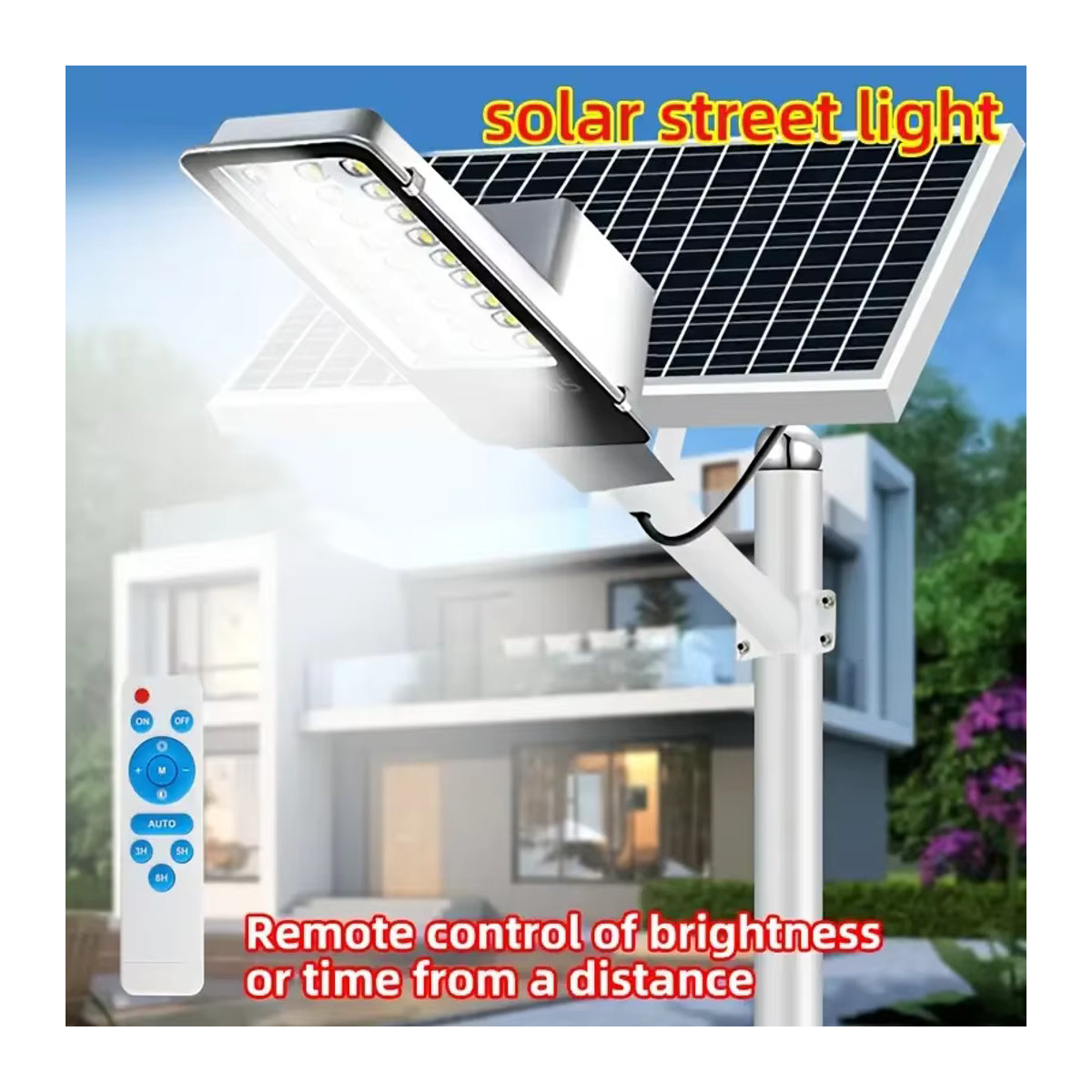 2er-Pack YQCHEZI Solar-Straßenlaternen mit 6000 mAh Akku und großem Panel, Cool Daylight 7500 K Lichtfarbe - Bild 2