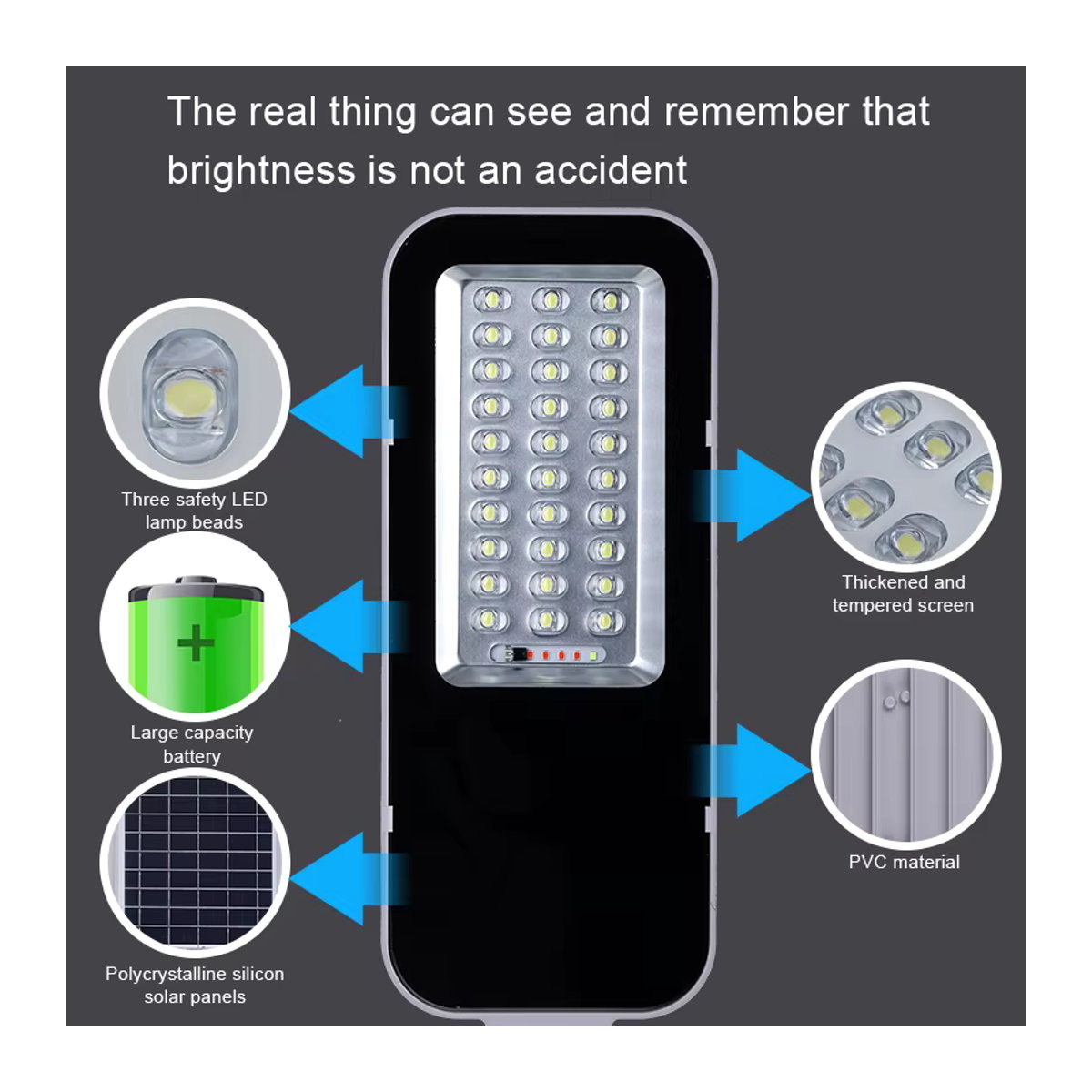 2er-Pack YQCHEZI Solar-Straßenlaternen mit 6000 mAh Akku und großem Panel, Cool Daylight 7500 K Lichtfarbe - Bild 4