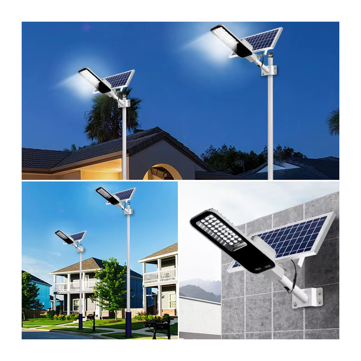2er-Pack YQCHEZI Solar-Straßenlaternen mit 6000 mAh Akku und großem Panel, Cool Daylight 7500 K Lichtfarbe - Bild 6
