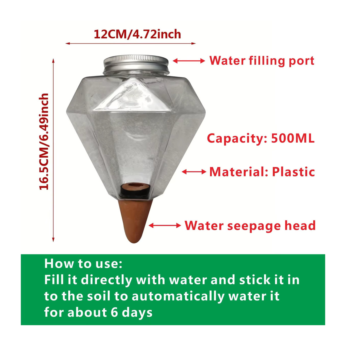 2er-Set Automatische Blumenbewässerung mit Wassertropf-Vorrichtung zur Selbstbewässerung von Pflanzen - Bild 2