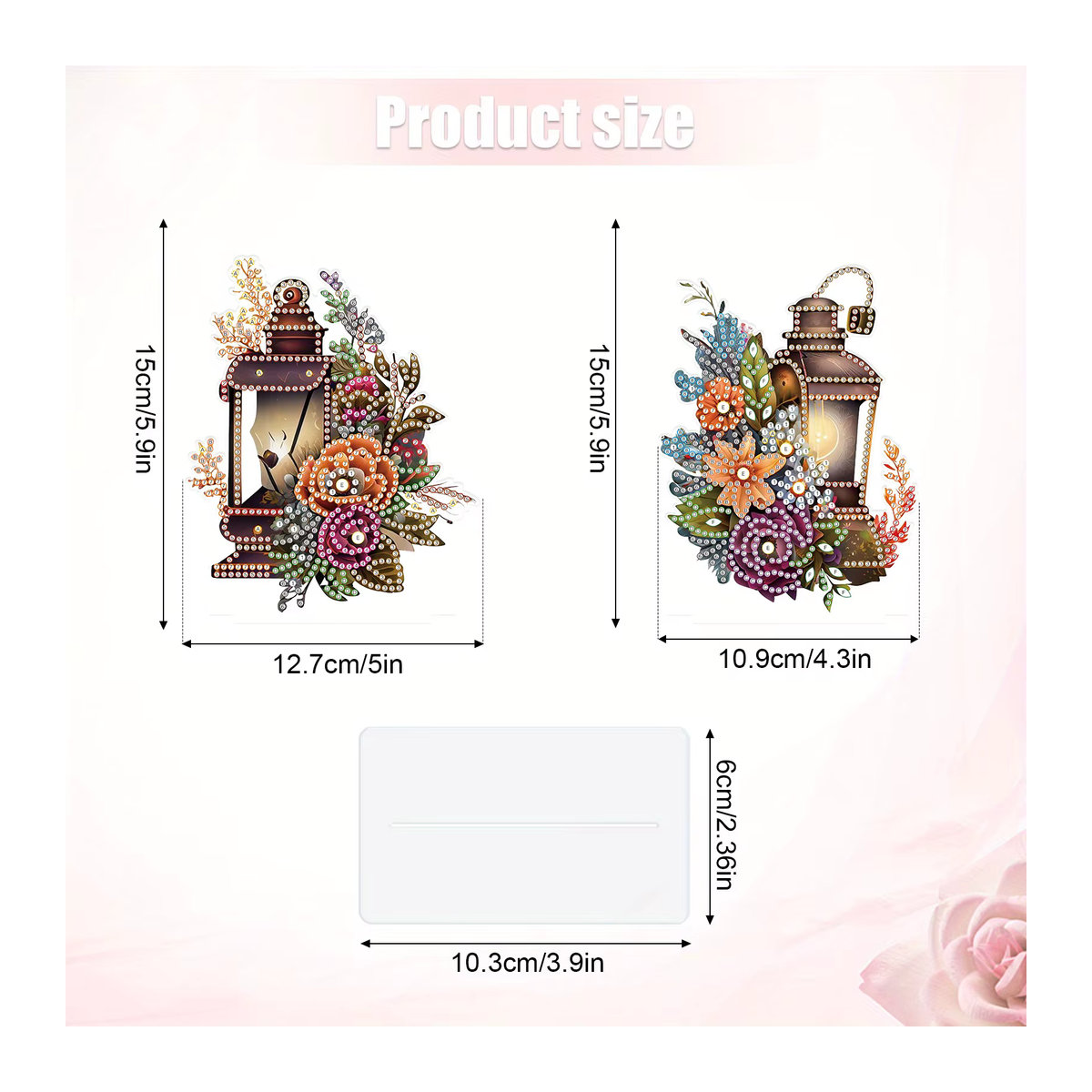 2er-Set Blume Diamant Kunst Malerei Ornamente in Multicolor als Tischdekoration - Bild 2