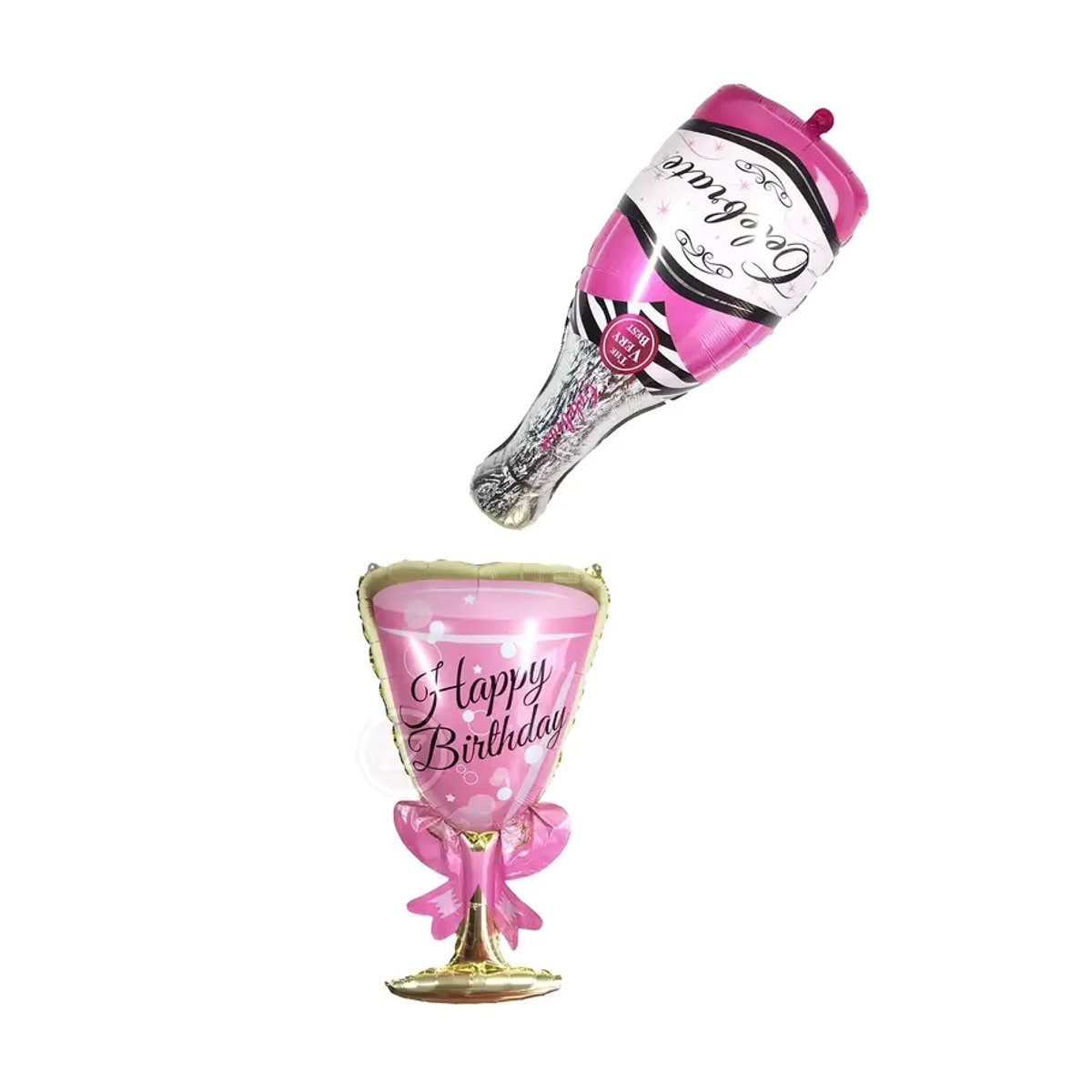 2er Set dekorative Geburtstagsballons in Form einer Champagnerflasche und eines Glases, 39 Zoll für deine Partydekoration - Bild 3