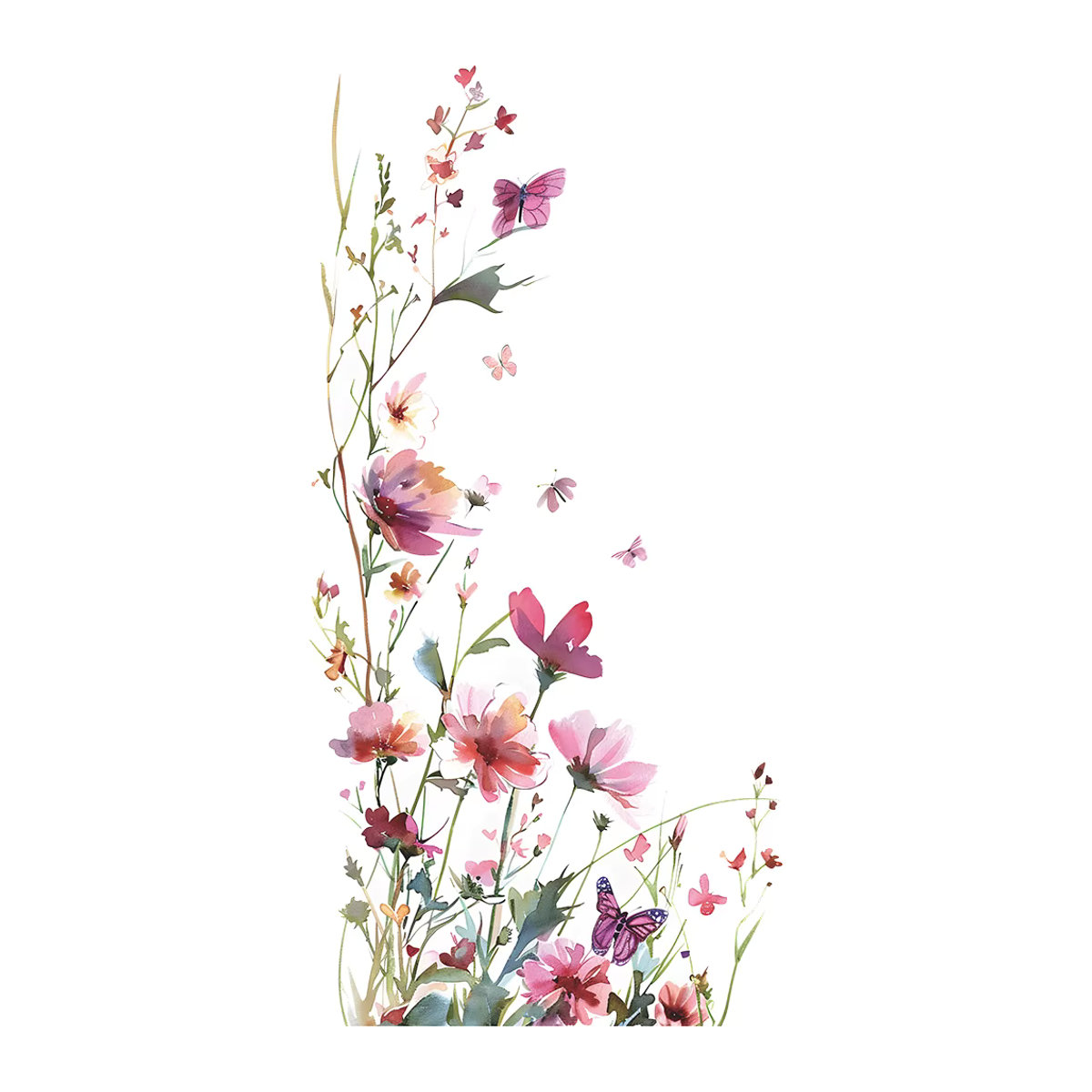 2er-Set dekorative Wandaufkleber mit Blumen- und Blättermotiv für Wohnzimmer und Schlafzimmer - Bild 3