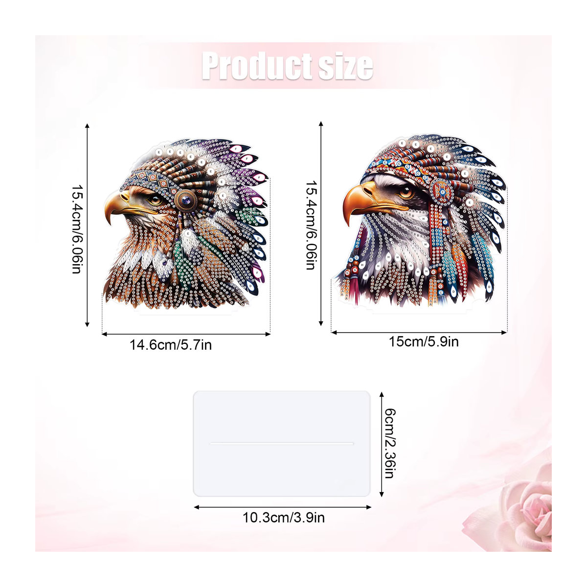 2er Set Kristall Diamant Malerei Kit Adler Tischornamente Multicolor - Bild 2