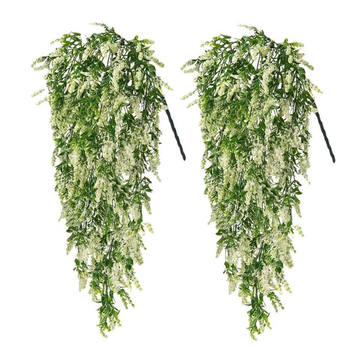 2er-Set künstliche hängende Pflanzen von youyouhuan, dekorative Efeu-Reben und Baby's Breath Blumen in Weiß und Pink für Hochzeit, Garten und Hausdekoration - Bild 1