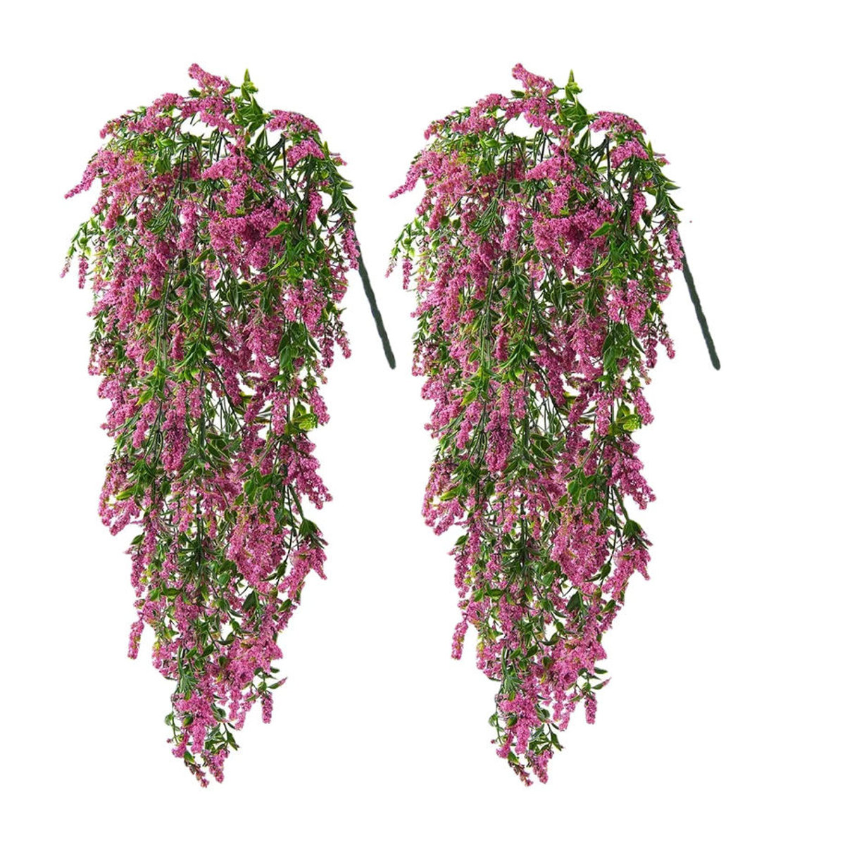 2er-Set künstliche hängende Pflanzen von youyouhuan, dekorative Efeu-Reben und Baby's Breath Blumen in Weiß und Pink für Hochzeit, Garten und Hausdekoration - Bild 3