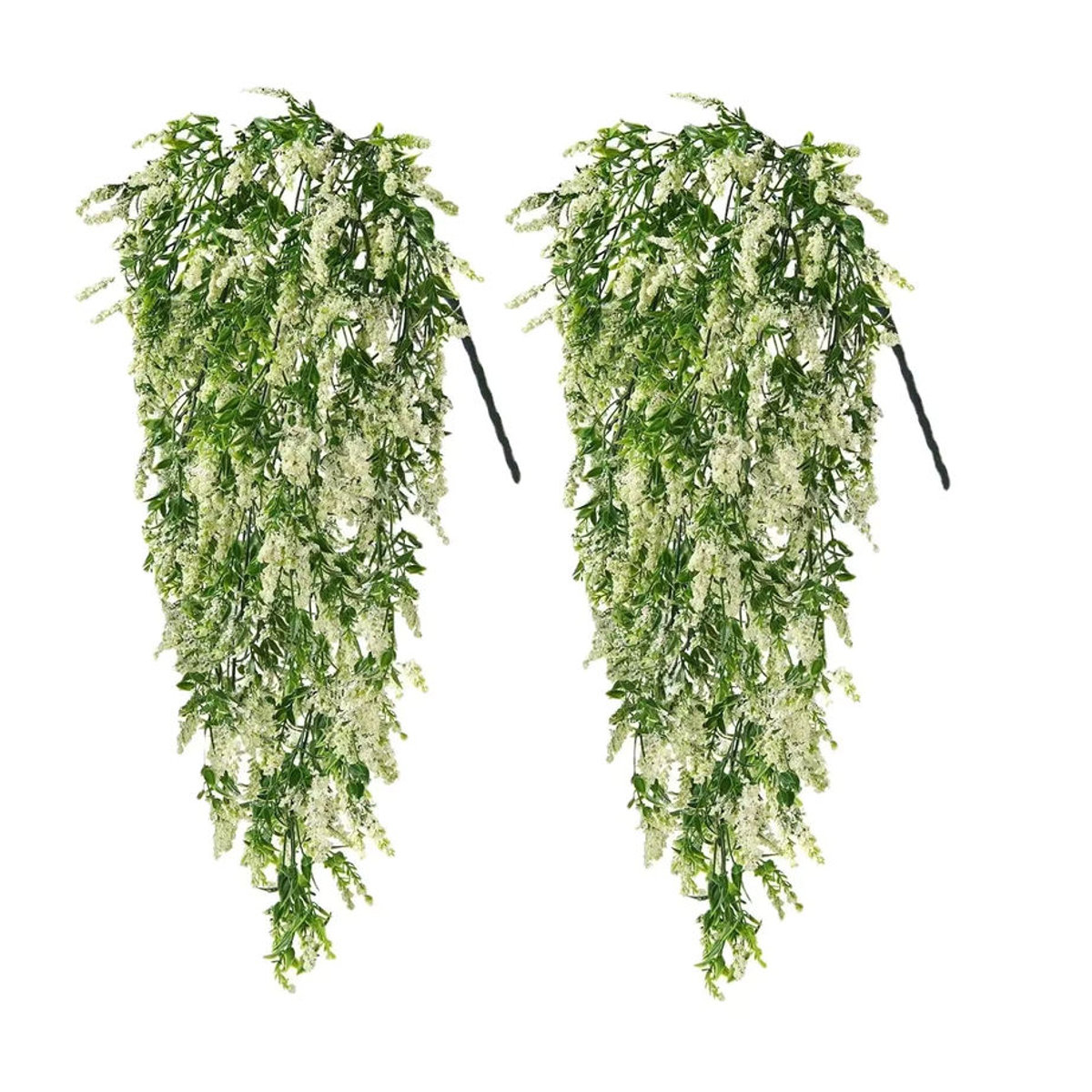 2er-Set künstliche hängende Pflanzen von youyouhuan, dekorative Efeu-Reben und Baby's Breath Blumen in Weiß und Pink für Hochzeit, Garten und Hausdekoration - Bild 4