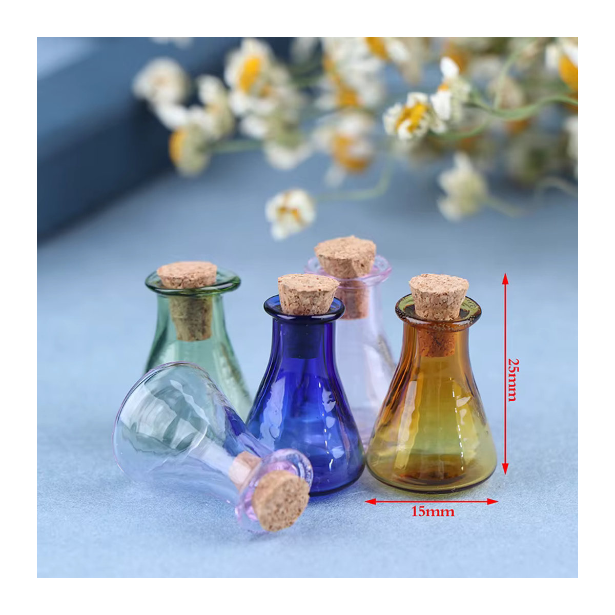 2er-Set Mini-Glasflaschen von MYPANDA in transparent und gelb zur Aufbewahrung - Bild 2