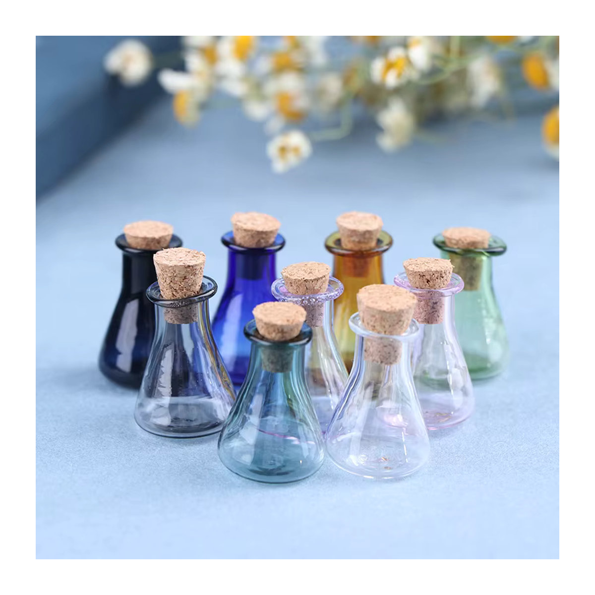 2er-Set Mini-Glasflaschen von MYPANDA in transparent und gelb zur Aufbewahrung - Bild 3