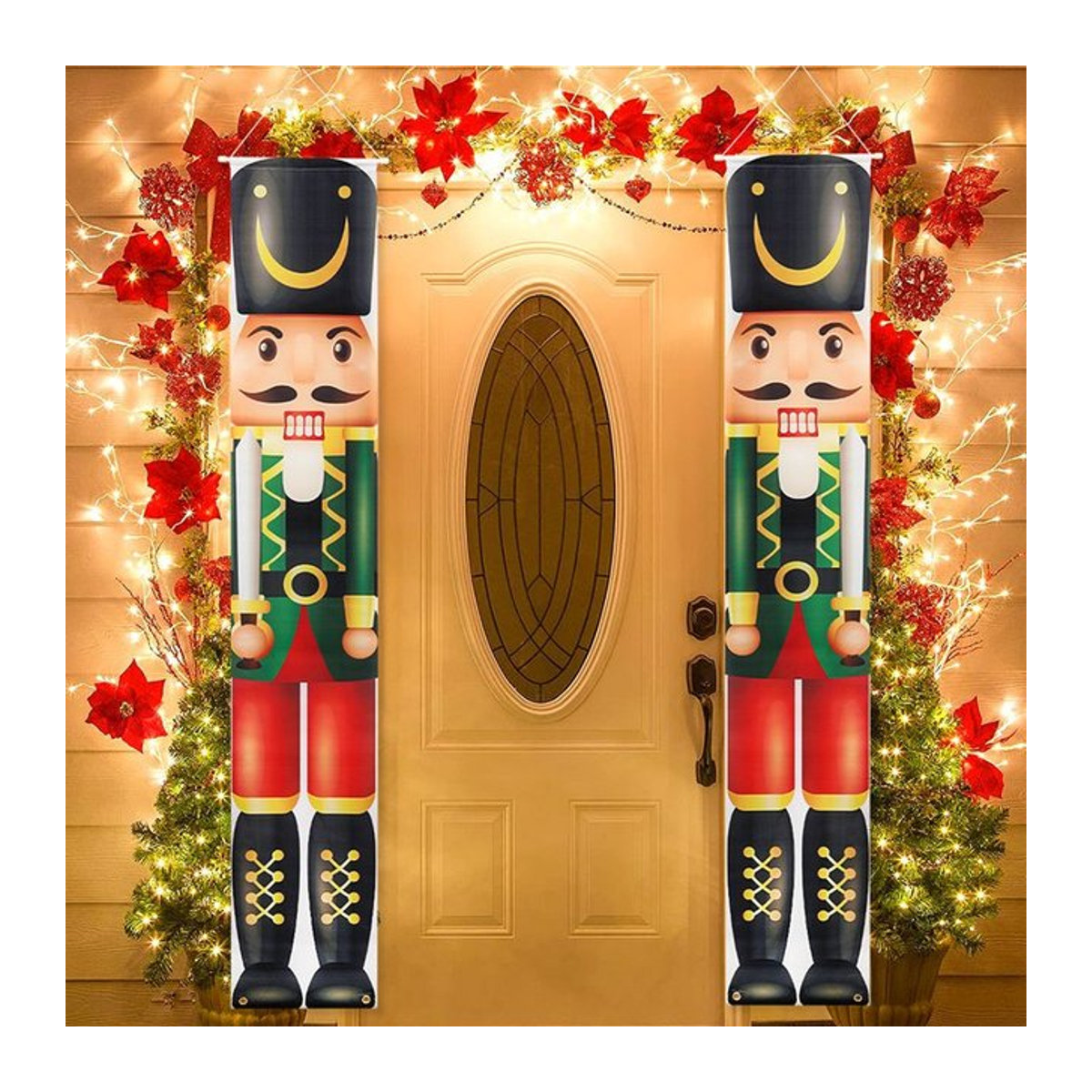 2er-Set Nussknacker Soldat Weihnachts-Türvorhang Multicolor zur Weihnachtsdekoration - Bild 1