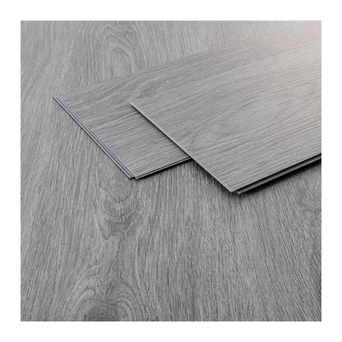 2er Set PVC Vinylboden Bodenbelag in Grau mit Klick-System, 7 Dielen, 4,2 mm Stärke, 1,54 m² - Bild 1