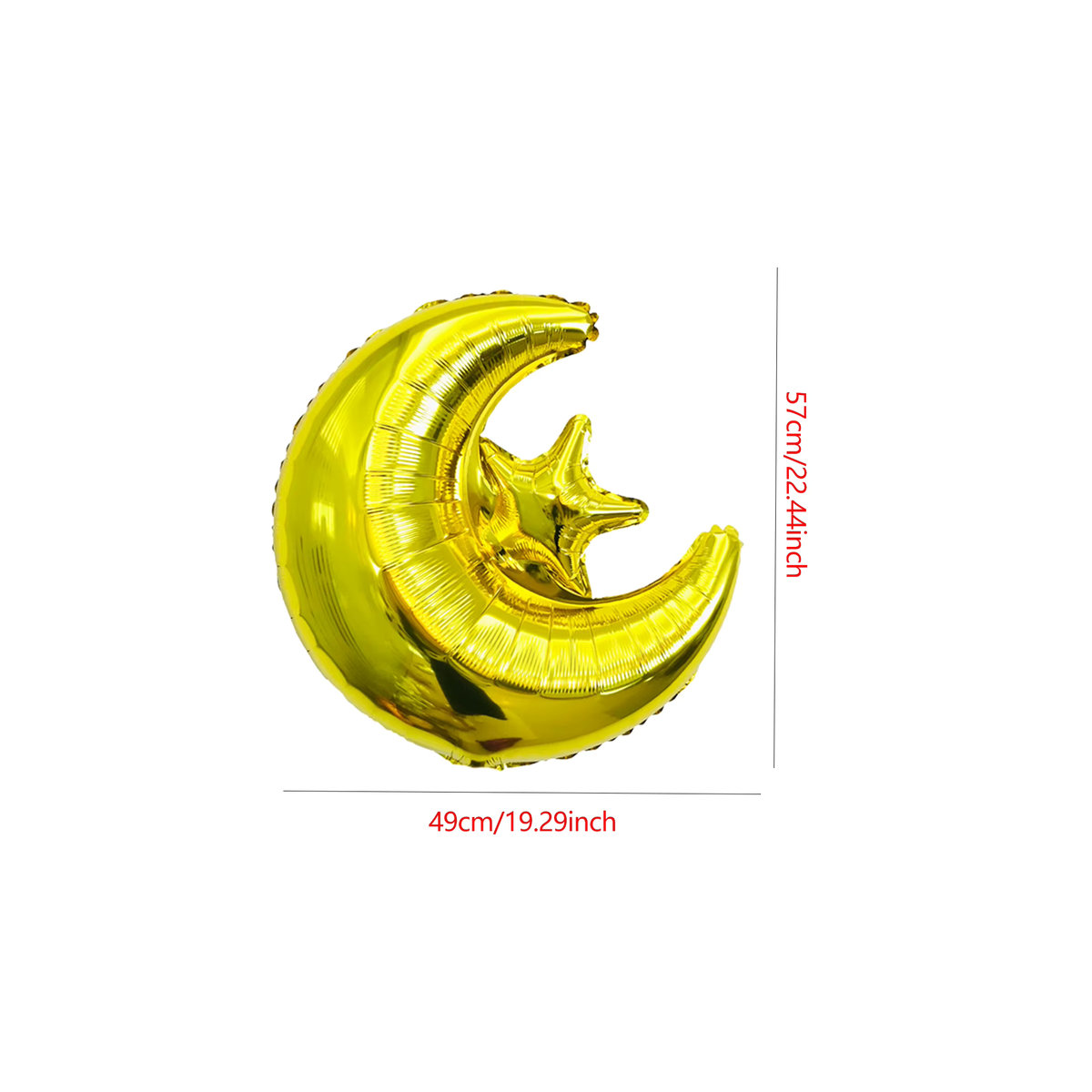 2er-Set Ramadan Luftballons in Gold mit Stern und Mond für deine Eid al-Fitr und Eid Al Adha Dekoration - Bild 3