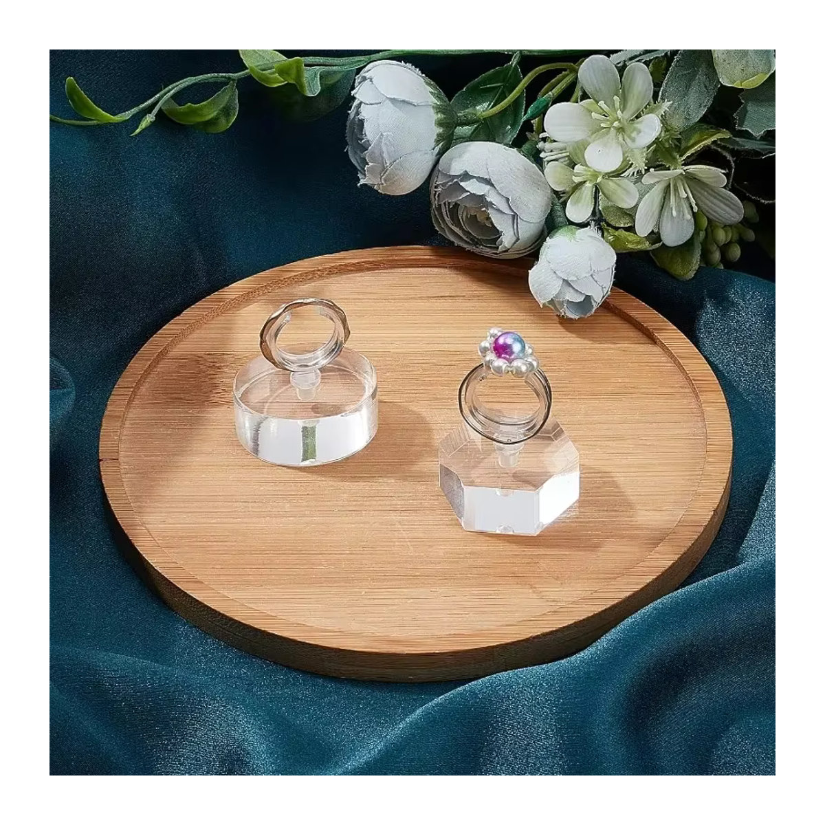 2er Set Ringhalter aus Acryl in Transparent für die Präsentation von Ringen und Schmuck - Bild 3