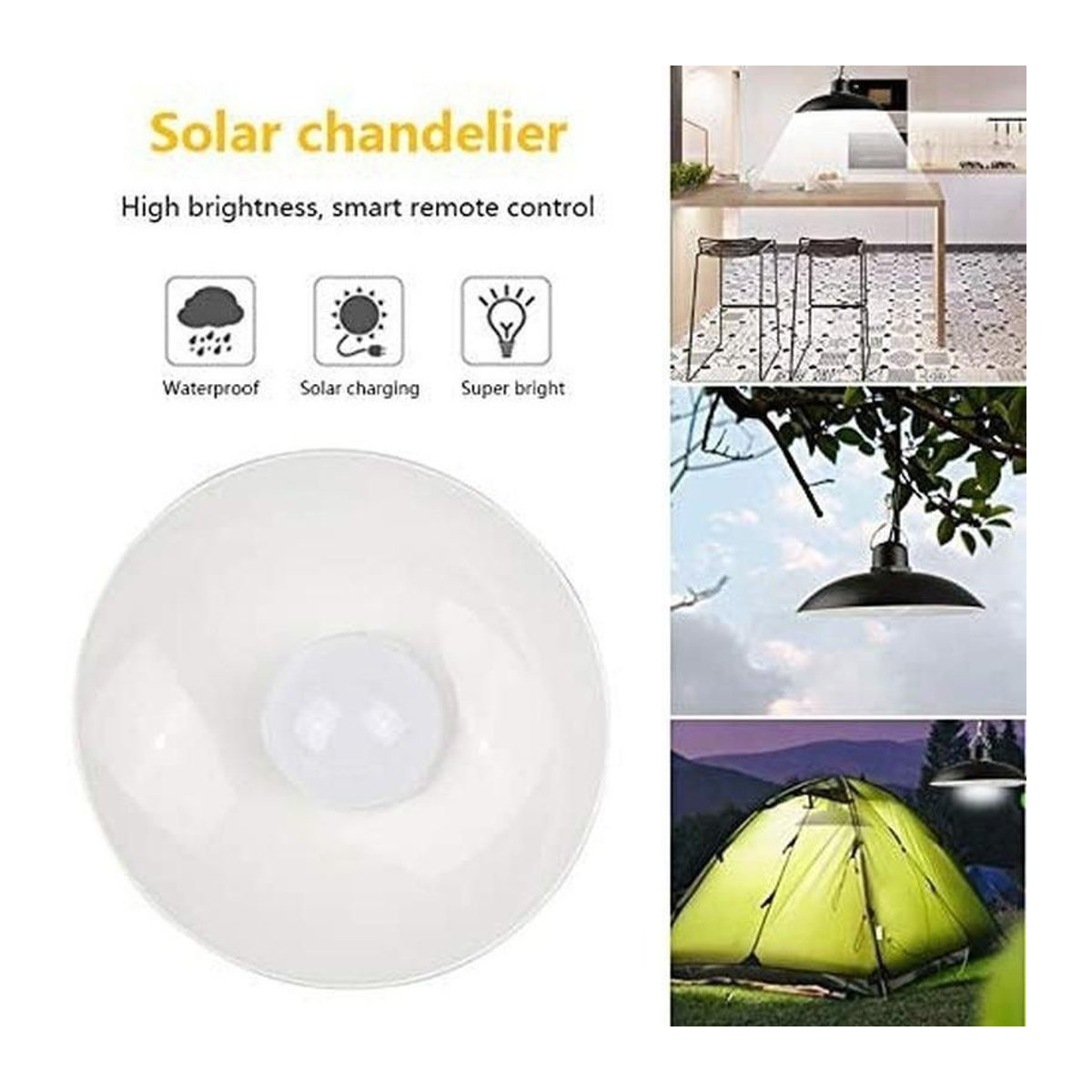 2er Set Solar-Kronleuchter von YWZT BEIMT Factory, wasserdichte LED Außenleuchten mit Fernbedienung, 60-LED Warmweiß, Schwarz, IP65 Outdoor Solarleuchten für Garten und Hof - Bild 11
