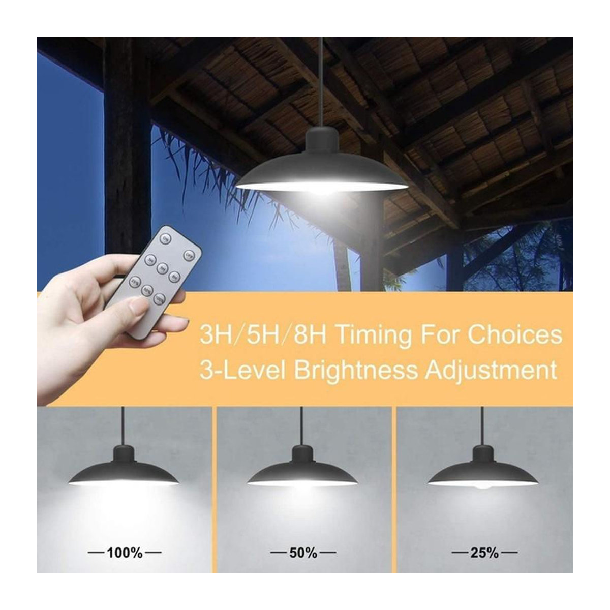 2er Set Solar-Kronleuchter von YWZT BEIMT Factory, wasserdichte LED Außenleuchten mit Fernbedienung, 60-LED Warmweiß, Schwarz, IP65 Outdoor Solarleuchten für Garten und Hof - Bild 2