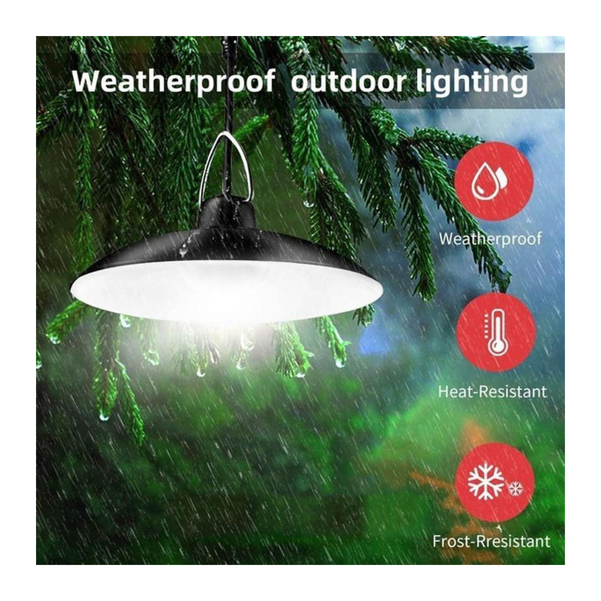 2er Set Solar-Kronleuchter von YWZT BEIMT Factory, wasserdichte LED Außenleuchten mit Fernbedienung, 60-LED Warmweiß, Schwarz, IP65 Outdoor Solarleuchten für Garten und Hof - Bild 3