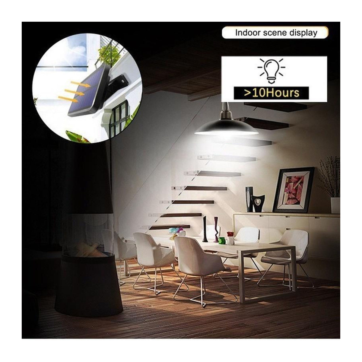 2er Set Solar-Kronleuchter von YWZT BEIMT Factory, wasserdichte LED Außenleuchten mit Fernbedienung, 60-LED Warmweiß, Schwarz, IP65 Outdoor Solarleuchten für Garten und Hof - Bild 6