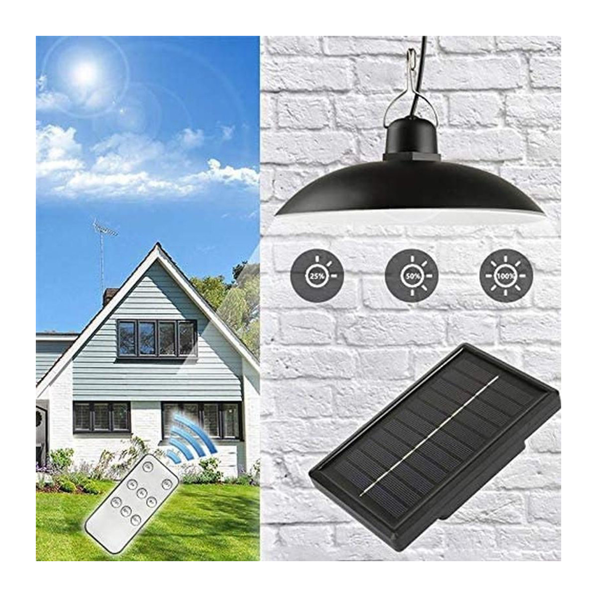 2er Set Solar-Kronleuchter von YWZT BEIMT Factory, wasserdichte LED Außenleuchten mit Fernbedienung, 60-LED Warmweiß, Schwarz, IP65 Outdoor Solarleuchten für Garten und Hof - Bild 10