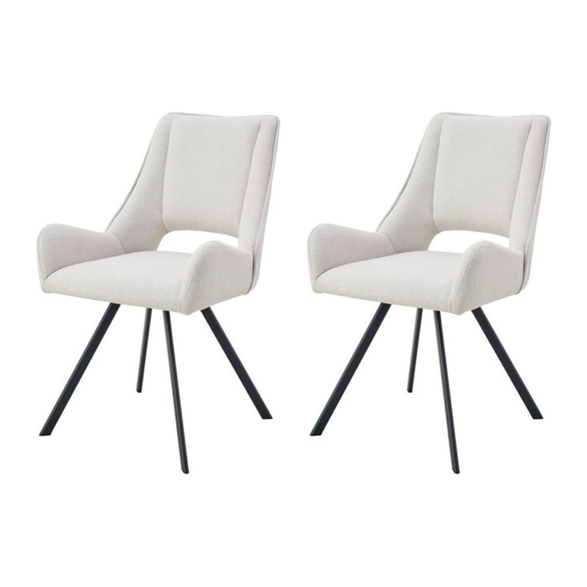 2er Set Stühle HELEN von xonox.home in Beige aus Webstoff im modernen skandinavischen Design, B/H/T: 56 x 91 x 63 cm - Bild 1