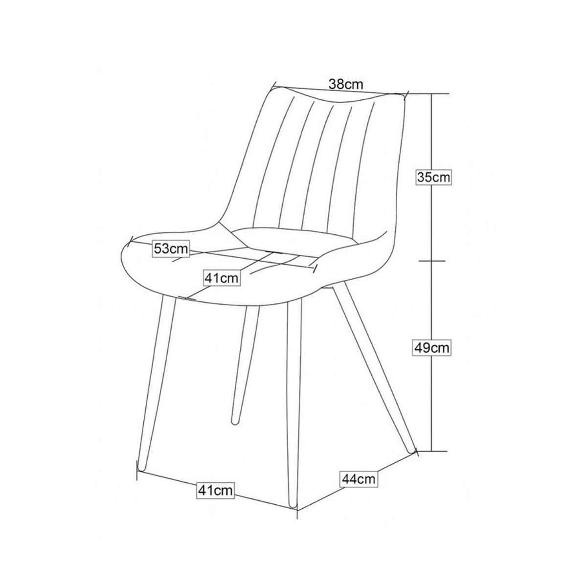 2er Set Stühle LOTTA von xonox.home in Anthrazit im skandinavischen Design, B/H/T: 53 x 86 x 59 cm - Bild 1