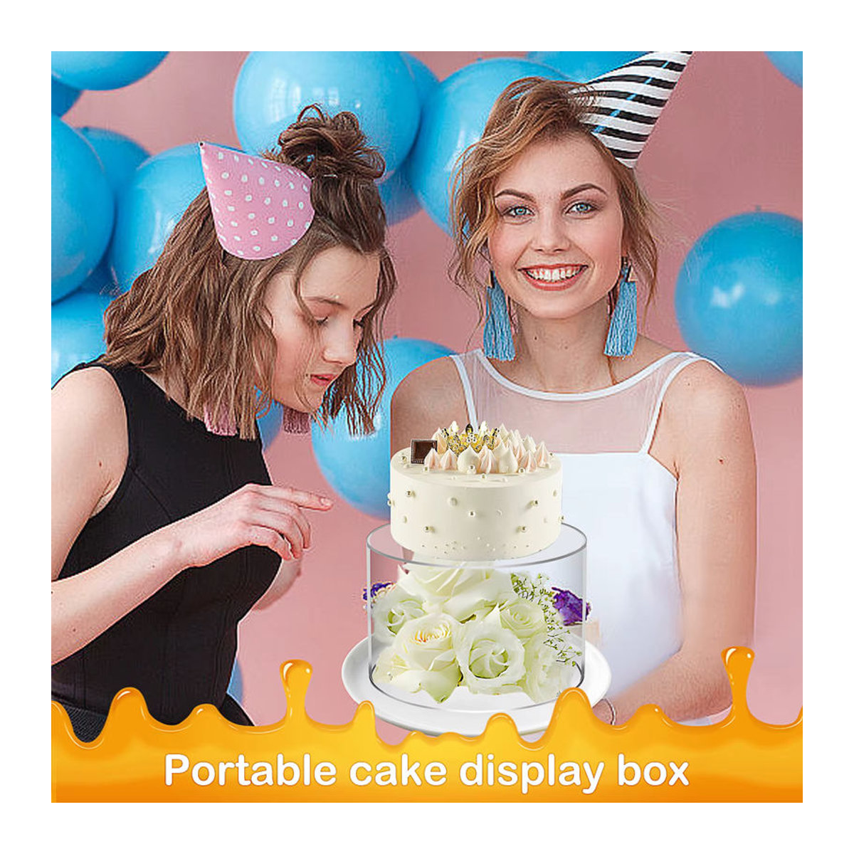 2er-Set Willstar Acryl Kuchen-Display-Boards aus transparentem Kunststoff für Hochzeit und Geburtstag, runde DIY Kuchenständer - Bild 2