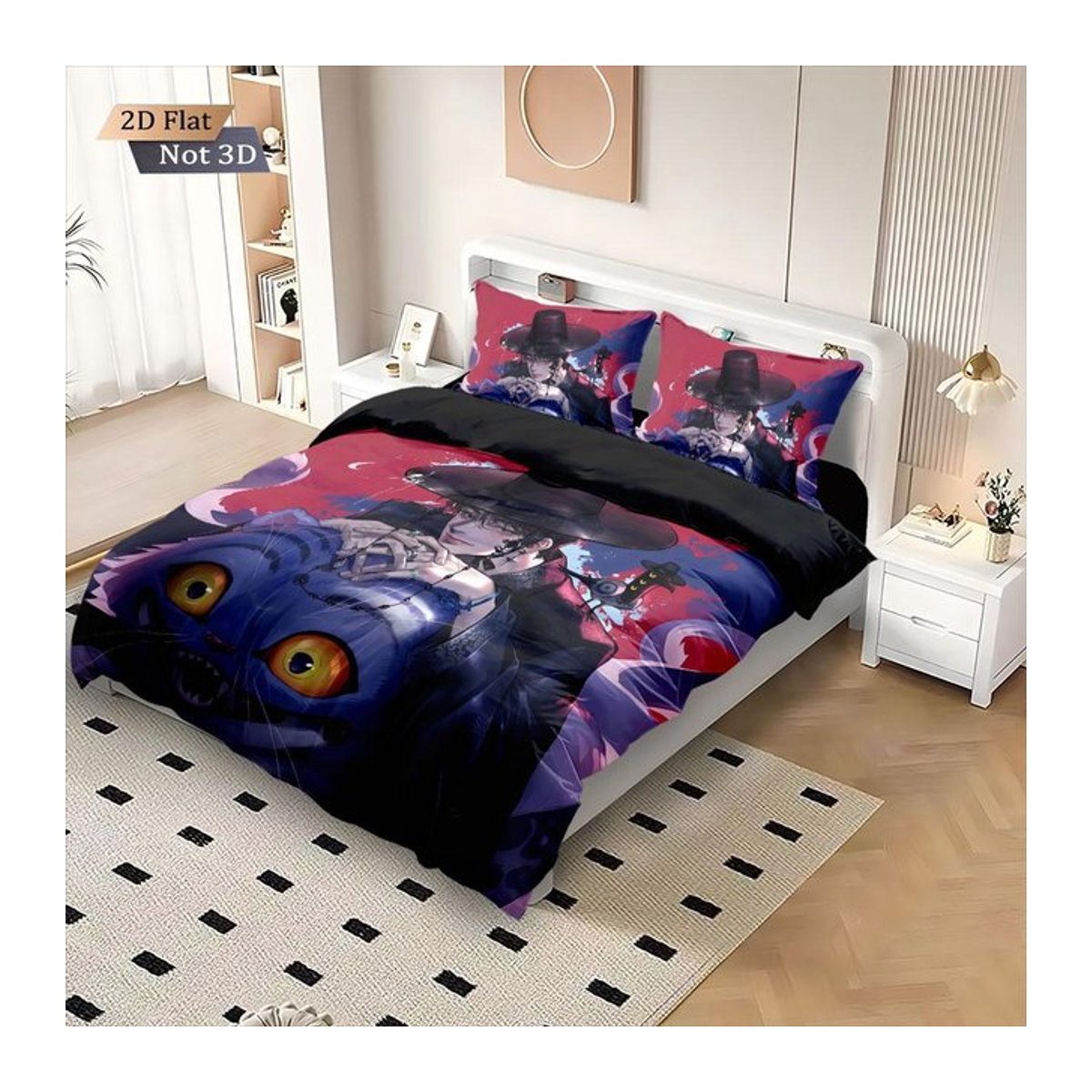 3-teiliges Bettwäsche-Set K-Pop Dämonenjäger Design, kernloser Bettbezug mit passenden Bezügen, B/B/H: 135 x 200 cm - Bild 1