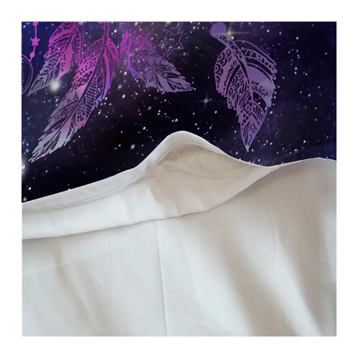 3-teiliges Bettwäsche-Set Traumfänger Galaxy Mandala mit Steppdecke-Bezug in Nebel und Purple, B/H: 70 x 133 cm - Bild 1