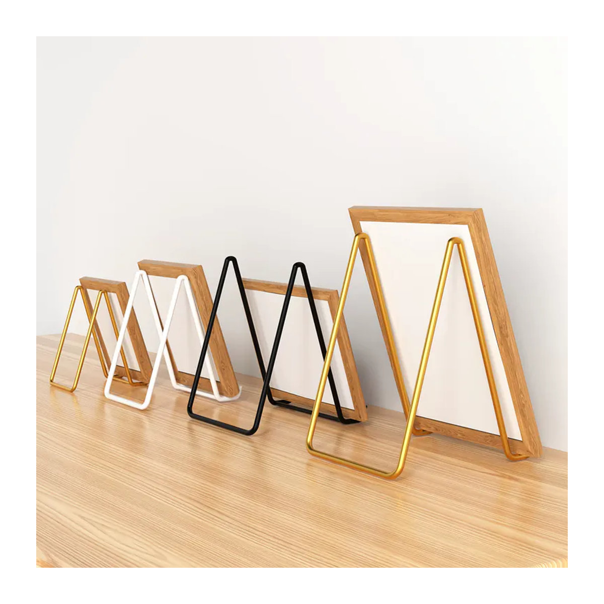 3-teiliges YOCITY Metall-Präsentationsständer Set in Gold als minimalistische Eisenkunst-Staffelei für Teller, Bilderrahmen und Bücher - Bild 2