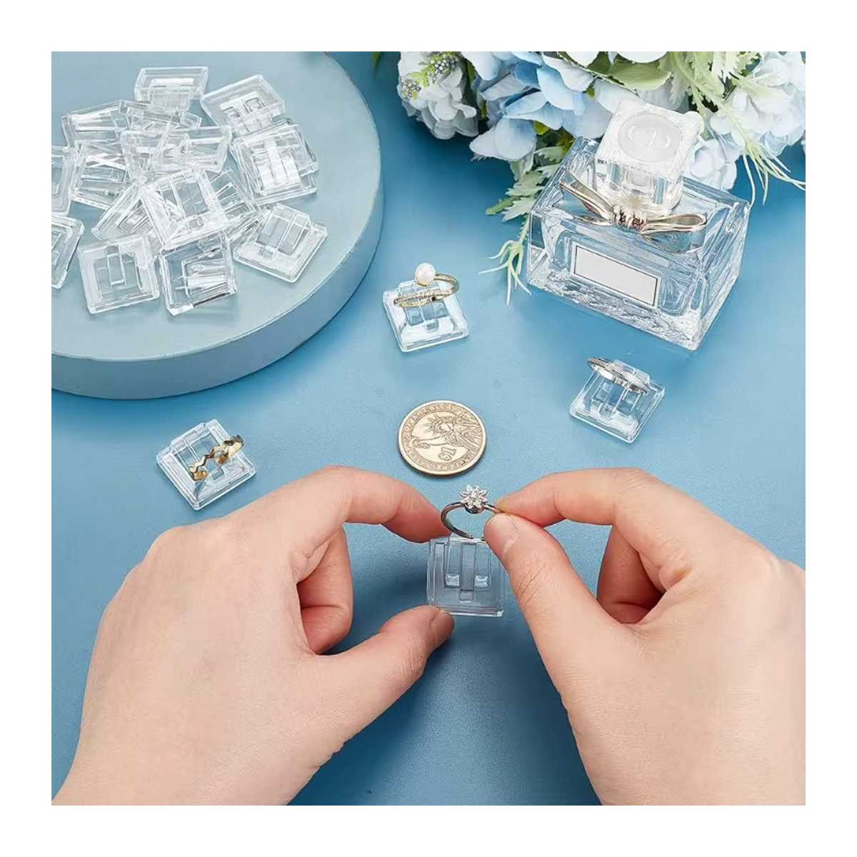 30 Stück Acryl Ring Display Halter Transparent für Schmuck Präsentation und Aufbewahrung - Bild 3