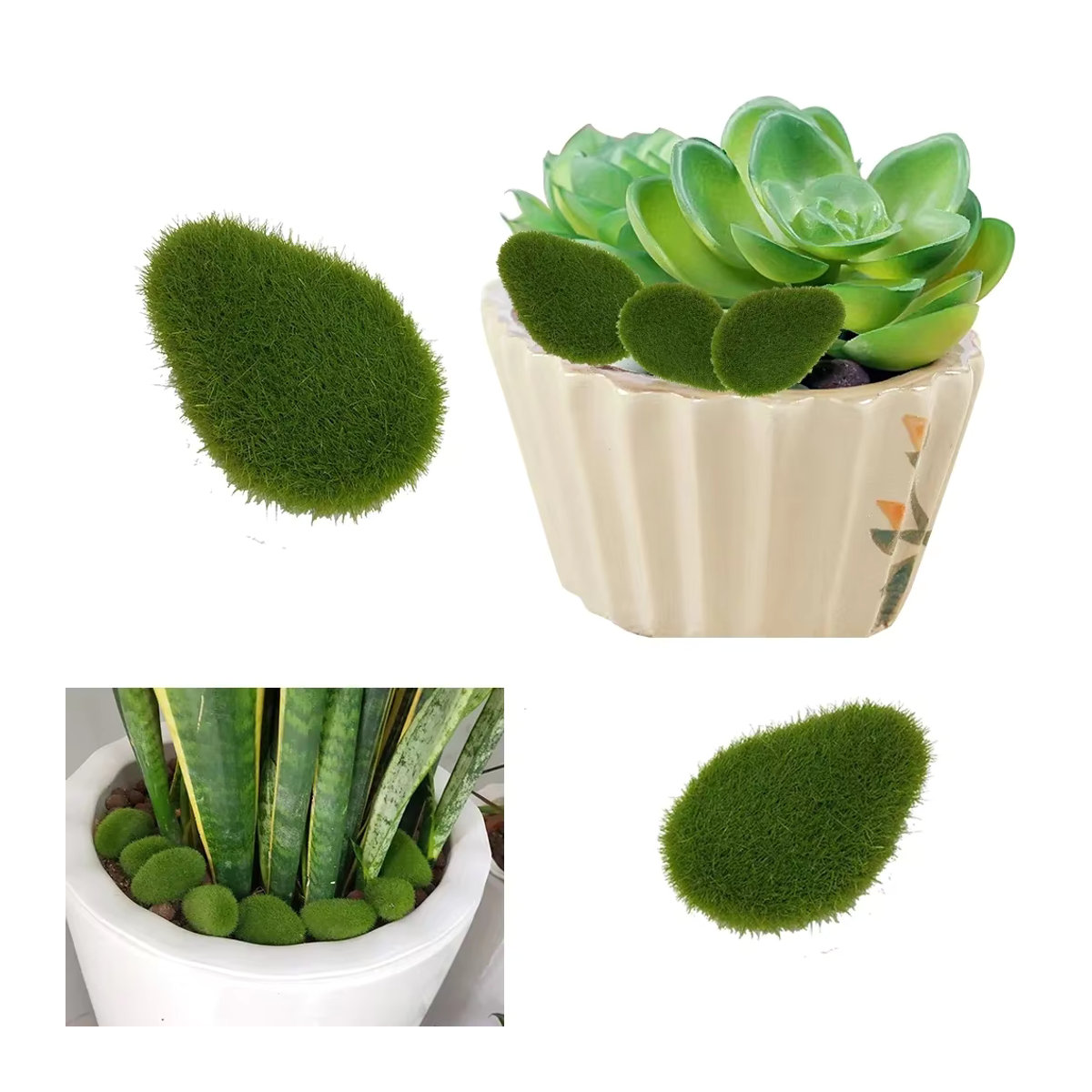 30 Stück künstliche Moosfelsen in Grün für Garten und DIY-Dekoration - Bild 2