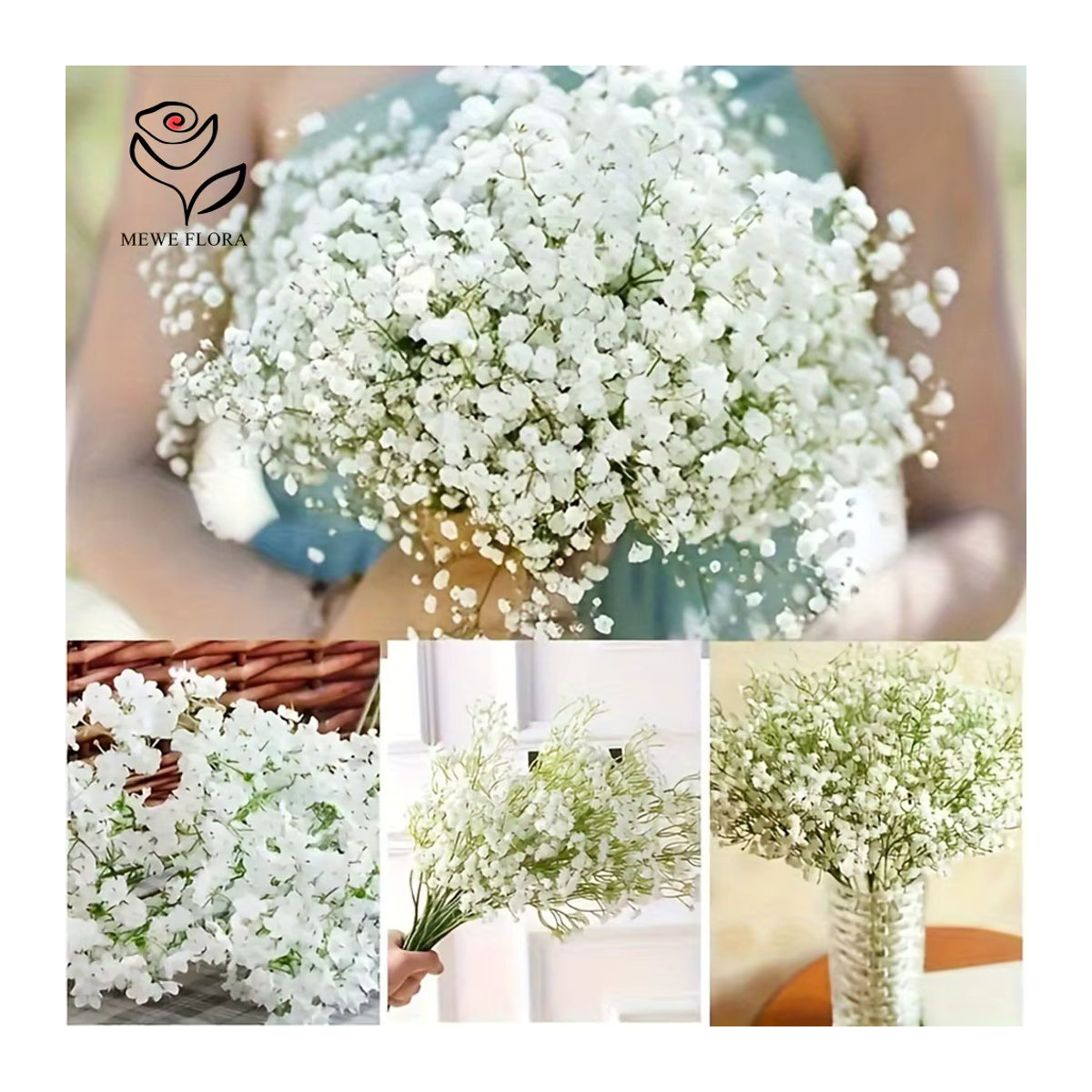 30 Stück künstliche weiße Gypsophila-Blumen von YN HI FLOWER für Hochzeiten und Heimdekoration - Bild 4