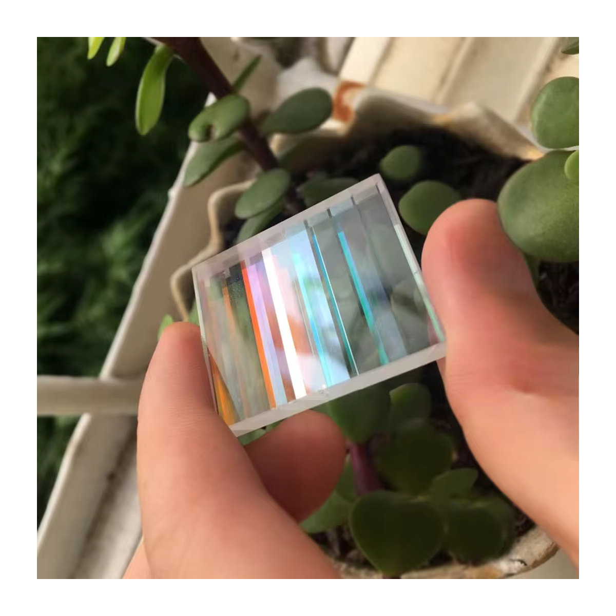 30 Stück SRATE dichroitische Prismen aus Glas, mehrfarbig gestreift und quadratisch, dekoratives optisches Glas für Kunst, DIY und Heimdekoration - Bild 2