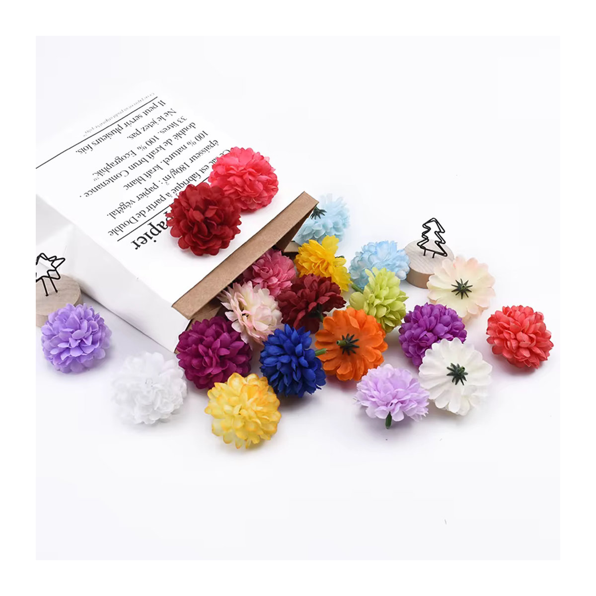 30 Stück TTCY künstliche Pingpong-Chrysanthemen in Mehrfarbig für deine DIY-Dekoration, Hochzeit und Weihnachten - Bild 3