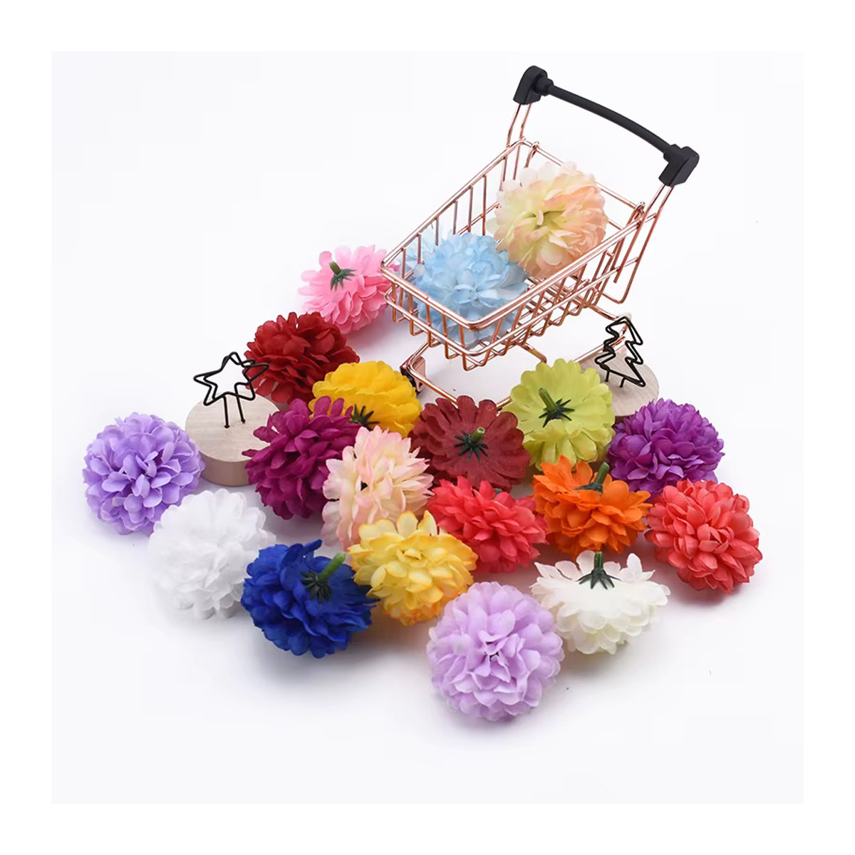 30 Stück TTCY künstliche Pingpong-Chrysanthemen in Mehrfarbig für deine DIY-Dekoration, Hochzeit und Weihnachten - Bild 4