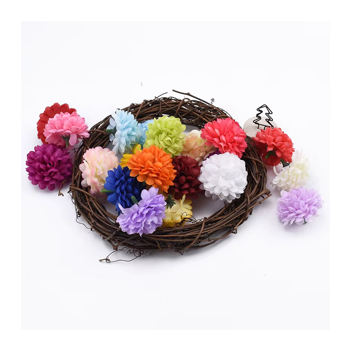 30 Stück TTCY künstliche Pingpong-Chrysanthemen in Mehrfarbig für deine DIY-Dekoration, Hochzeit und Weihnachten - Bild 5