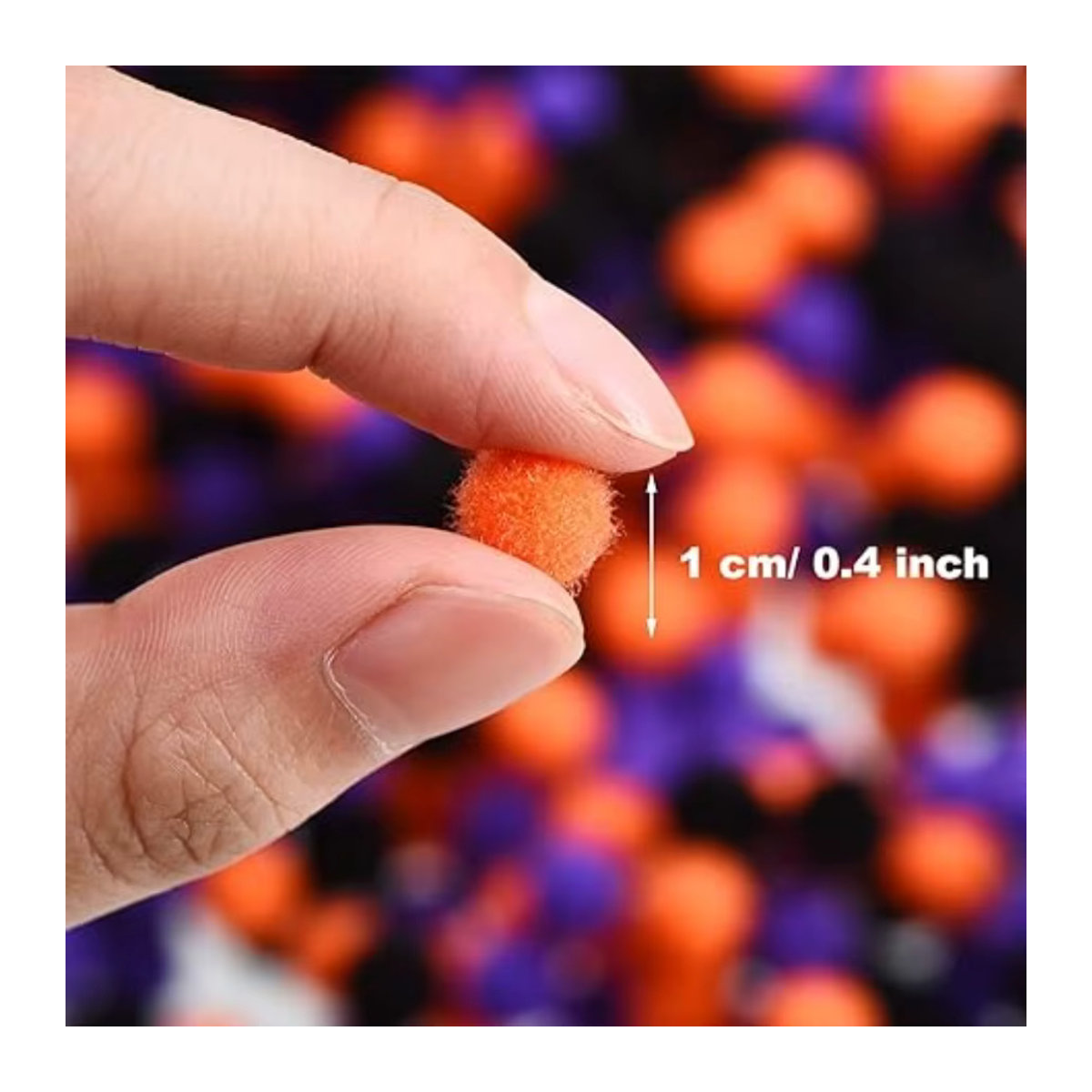300 Stück Halloween Pom Poms in 3 Farben für DIY Handwerk und Party Dekorationen - Bild 2