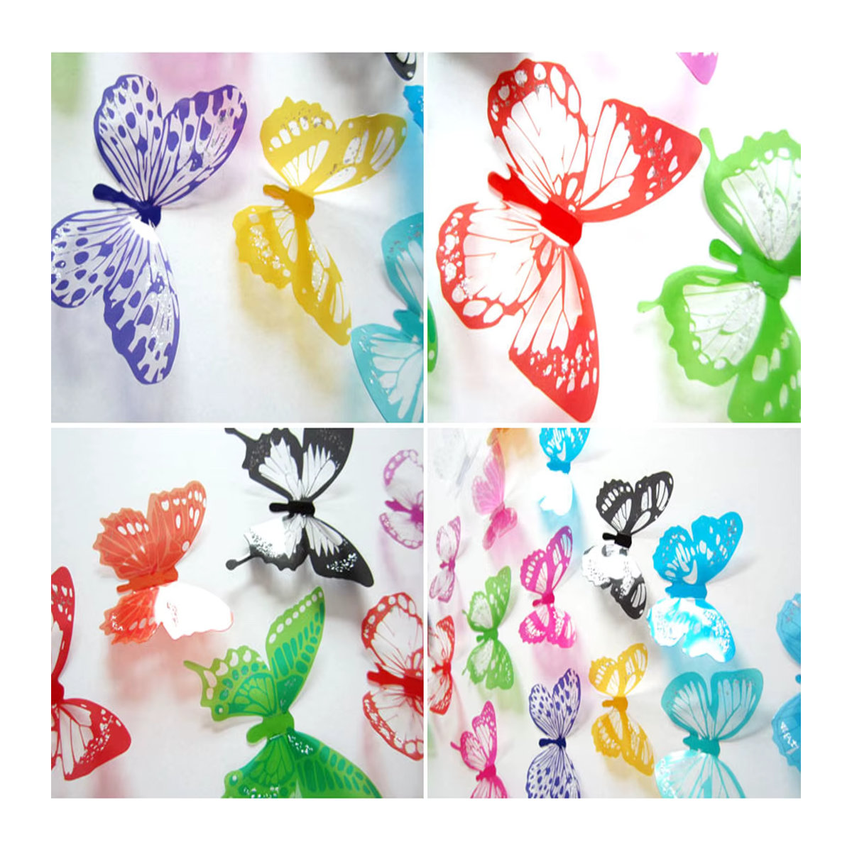 36 Stück bunte 3D Schmetterling Wandaufkleber zur DIY Dekoration für Baby- und Kinderzimmer sowie Fenster - Bild 1