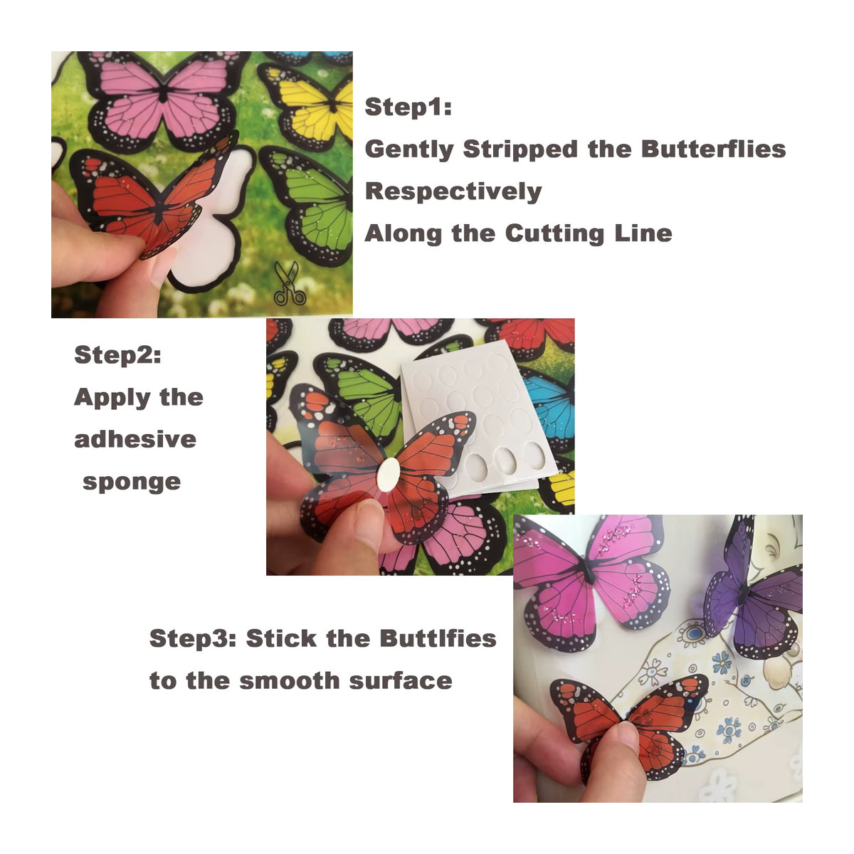 36 Stück bunte 3D Schmetterling Wandaufkleber zur DIY Dekoration für Baby- und Kinderzimmer sowie Fenster - Bild 2