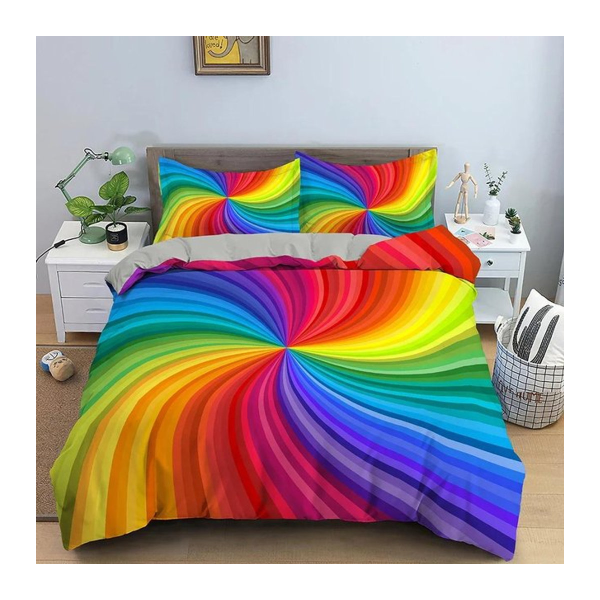 3D Bettwäsche Set Lodestar Multicolor mit Reißverschluss, Bettbezug 220 x 240 cm und Kissenbezug 70 x 133 cm, 2-teilig - Bild 1