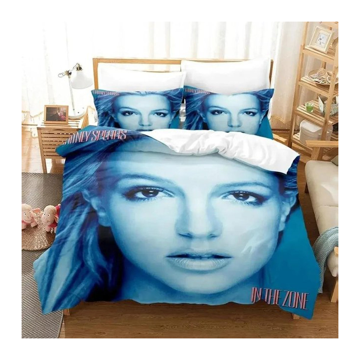 3D Britney Bettwäsche-Set mit Bettbezug und Kissenbezug für das Schlafzimmer, EU Single, 135 x 200 cm - Bild 1