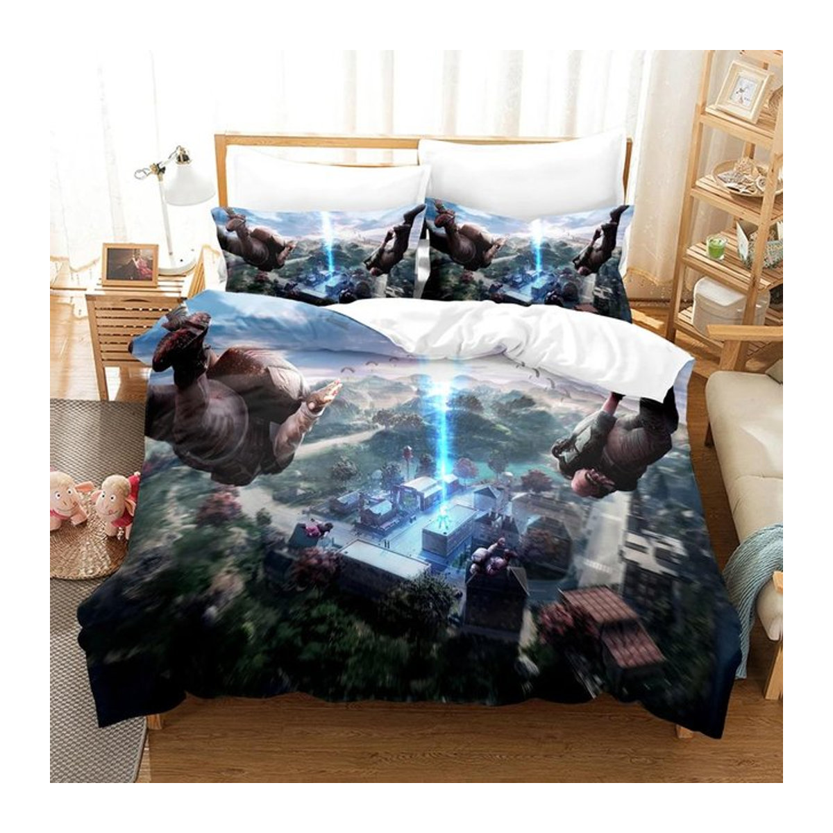 3D Druck Battlegrounds Bettwäscheset 3-teilig mit Reißverschluss, B/H: 135 x 200 cm - Bild 1