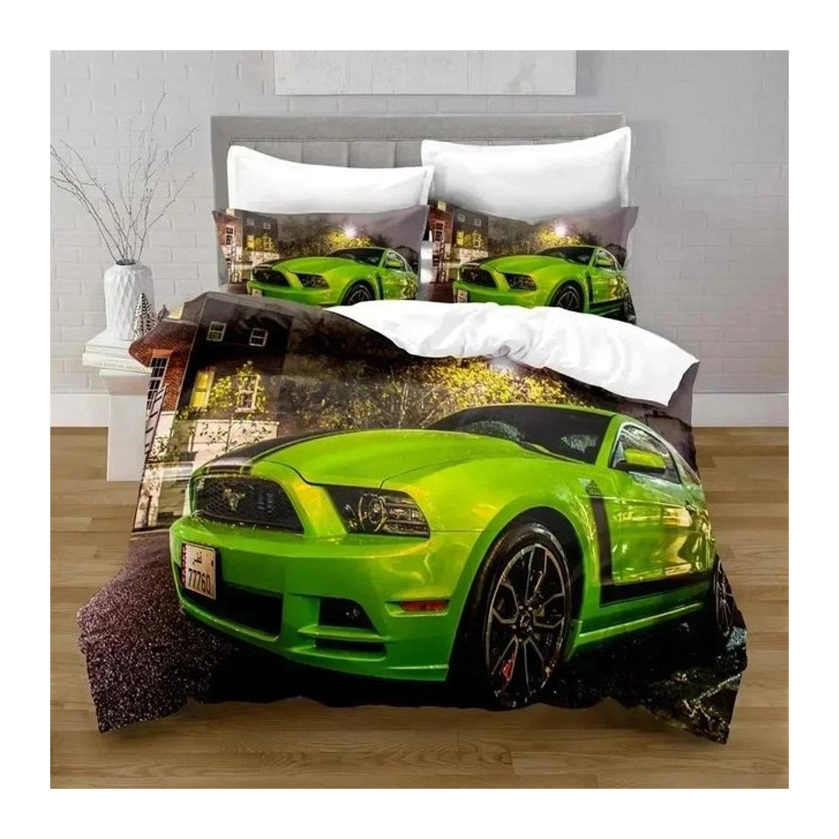 3D-Druck Bettwäsche-Set mit Autos und Fahrzeugen für Kinder, Multicolor, B/H: 150 x 200 cm, 3-teilig - Bild 1