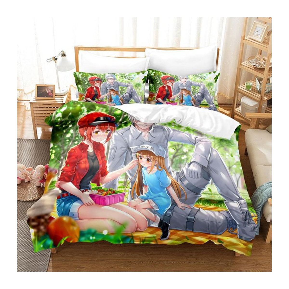 3D-Druck Bettwäsche Set Zellen bei der Arbeit mit Bettbezug und Kissenbezug für Kinderzimmer B/B: 135 x 200 cm - Bild 1