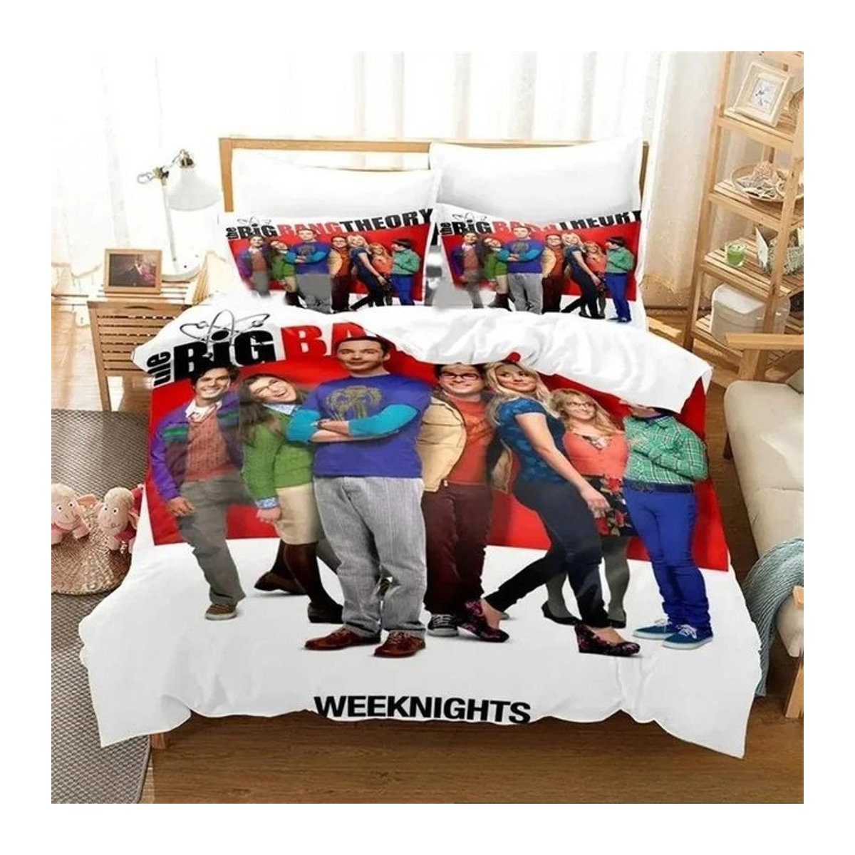 3D-Druck Big Bang Theory Bettwäsche-Set mit Bettbezug und Kissenbezug, Multicolor, B x H: 135 x 200 cm - Bild 1