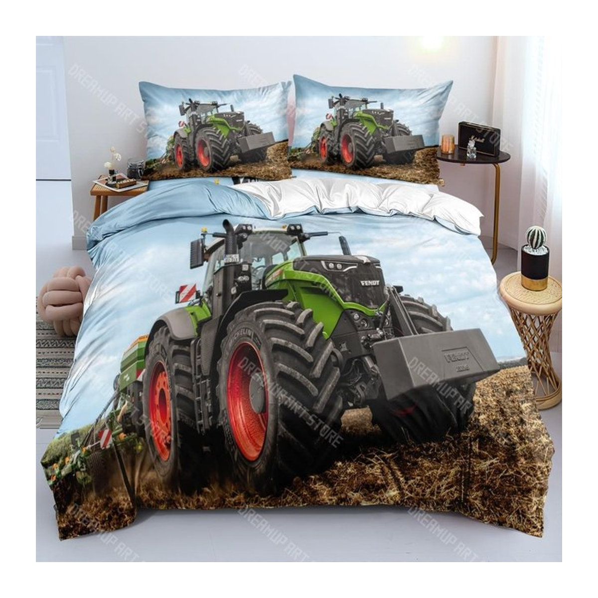 3D-Druck Traktor Bettwäsche Set für Kinder mit Bettbezug und Kissenbezug, B/H: 150 x 200 cm - Bild 1